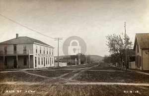 Peru KS Kansas 1910s Main Street Metropolitan Hotel RPPC Postcard COPY - Picture 1 of 2