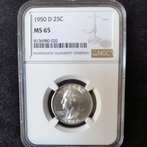 1950 D Washington Quarter NGC MS65 - Bild 1 von 4