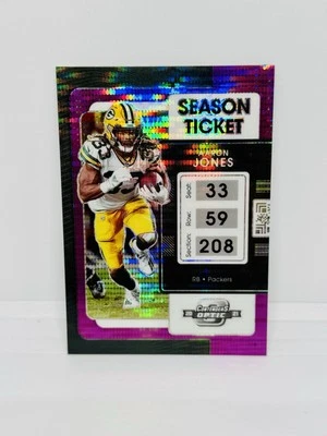 2021 Contenders Optic AARON JONES Purple Pulsar /26 Green Bay Packers #35 - Image 1 of 2