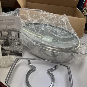 #5449 Prinzessinnenhaus 5 Quart Edelstahl BRÄTER mit Gestell und Glasdeckel - NEU! - Bild 1 von 9