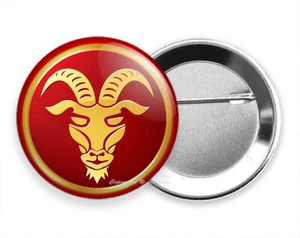 SIGNO ASTROLÓGICO HORÓSCOPO DEL ZODIACO CAPRICORNIO SÍMBOLO HD PIN PIN PINBACK BOTÓN IDEA DE REGALO - Imagen 1 de 1