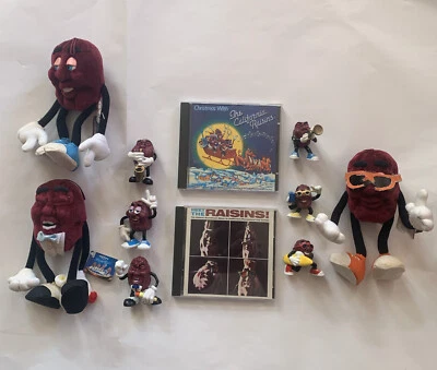 California Raisins Lote de 11 Figuras CD Peluche Navidad Conoce Calrab 1987 1988 Foto 1 de 4