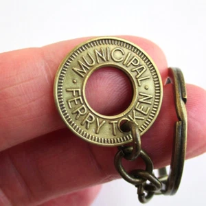 Los Angeles Harbor Dept Ferry Transit Token Key Chain Repurposed Vintage LA Coin - Picture 1 of 6