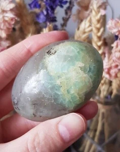 Green Moonstone (Garnierite) Palmstone - Natural Healing Crystal - Picture 1 of 2