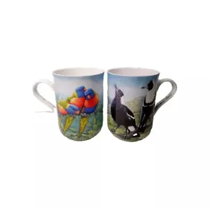 MAXWELL & WILLIAMS 2 mugs Katherine Castle Birds of Australia 10th Anniversary - Picture 1 of 11
