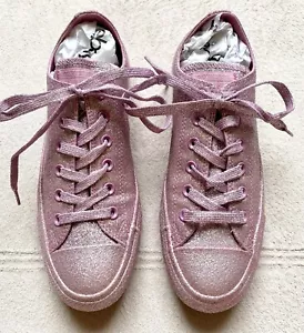 CONVERSE All-Star Women’s Low-Top Sneakers, Size 9, Pink, Sparkly Glitter, NEW - Picture 1 of 10