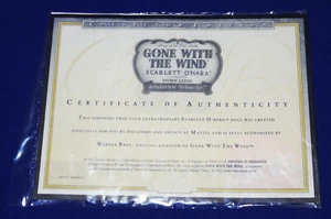 Barbie certificat d'authenticité Gone with the wind "The drapery dress" 2001 - Afbeelding 1 van 4