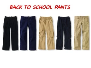 THE CHILDREN PLACE uniform pants pleated, flat front cargo navy and Khaki 4 & 5 - Picture 1 of 1