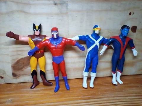 Marvel X-Men Wolverine Cyclops Magneto Night Crawler Figure 1989-91 BendEm 4 Lot Cover
