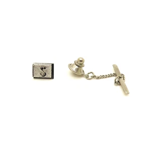 Vintage Swank Letter S Initial Monogram Letter Lapel Pin/Tie Tacks - Picture 1 of 4
