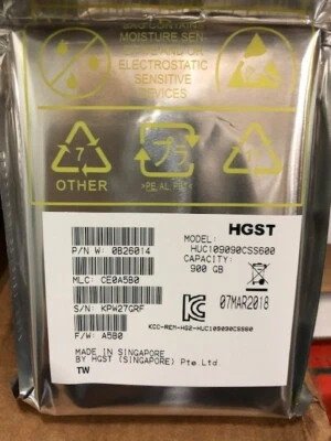 0B26014 HGST HUC109090CSS600 C10K900 900GB 10K RPM 2.5" SAS ENTERPRISE - Image 1 of 3