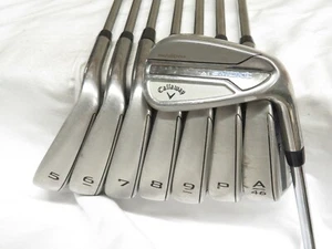 Used Callaway Paradym Ai Smoke Iron Set 5-PW,AW,GW Elevate 95 Stiff Steel Shafts - Picture 1 of 9