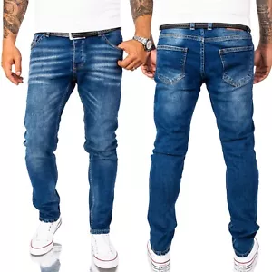 Jeans Hose Herren Jeans Stretch Jeanshosen Slim Fit Blau Pants Männerhose Basic - Bild 1 von 4