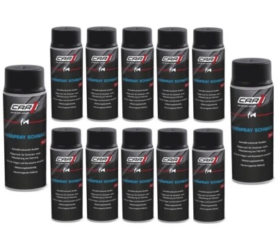 12 x 400ml CAR1 Farbspray SCHWARZ GLÄNZEND Autolack Spraydose - CO 3601 - Bild 1 von 2