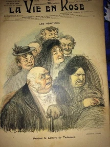 PROSTITUTION -ÉROTISME. REVUE CARICATURES 1902. Les Héritiers. - Picture 1 of 4