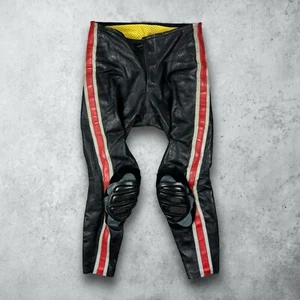 Vintage 60s Bates Leather Motorcycle Pants Striped Armor Talon Zip Size 31 USA - Bild 1 von 12