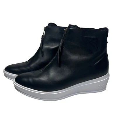 Under Armour Bootie UAS Elevado Médio Cunha Tornozelo Roupa Esportiva Zíper Frontal Couro 8.5 - Imagem 1 de 4