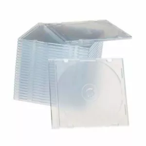 50 Slim 5,2 mm Single CD Disc Aufbewahrung Schmuck Etui Durchsichtige Abdeckung Frost Klare Basis - Bild 1 von 2