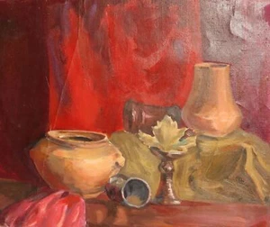 Vintage fauvist oil painting still life composition - Picture 1 of 12