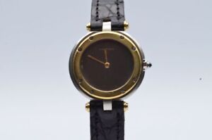 Cartier Santos Ronde Quartz Women's Watch 26MM Steel Vintage with Leather Band