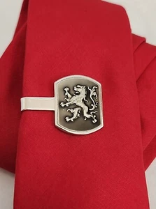 Vintage Swank Silver Tone Rampant Lion Tie Clip Scottish - Picture 1 of 5