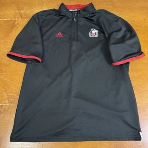 Northern Illinois Huskies Jacket Mens Large Black Windbreaker 1/4 Zip Adidas - Picture 1 of 11