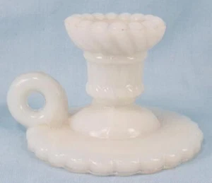 Child's Toy Candle Holder Milk Glass Portieux Vallerysthal France Swirl Antique - Picture 1 of 6