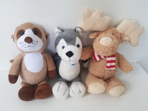 3er Set: Ferrero Kinder Erdmännchen / Husky Hund / Elch Stofftier Plüschtier - Bild 1 von 9