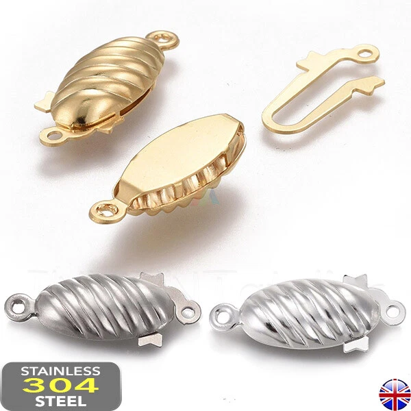 304 Stainless Steel Box Clasps 1 Strand  Connector Necklace Bracelet 251 - Image 1 of 1