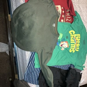 Lot Of Kids 3 T Shirts, 1 Sweat Shirt , 1 Athletic Pants Total 5 All Same Size M - Picture 1 of 10