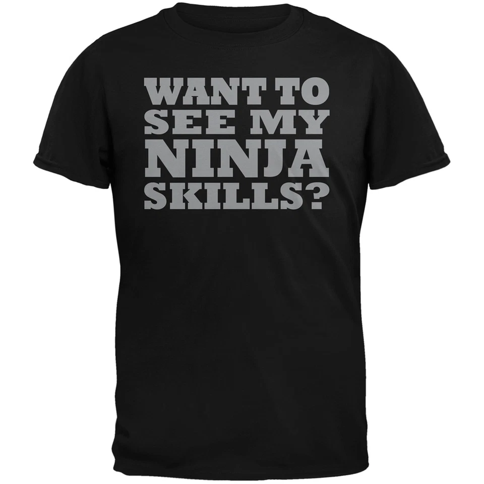 Want To See My Ninja Skills Black Youth Flip Up T-Shirt Top - Image 1 of 1