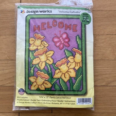 Design Works Plastic Canvis Kit ''WELCOME DAFFODILS'' JAS-044-224 NEW Sealed - Image 1 of 4