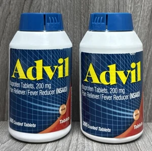 LOT OF 2 Advil Ibuprofen Pain Reliever Fever 600 Count Coated Tablets EXP: 2027+ - Picture 1 of 3