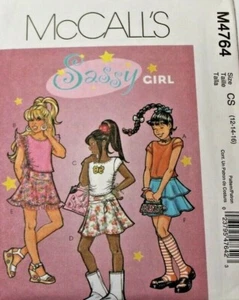 McCall's 4764 Sassy Girl Tops & Above Mid-Knee Skirts Sewing Pattern 12-14-16 - Picture 1 of 2