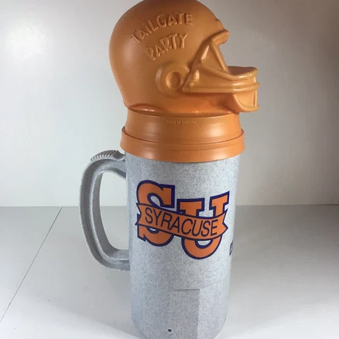 Rare Vintage SU Syracuse University Otto Orangeman 22 oz Mug W/ Tailgate Lid!! Cover