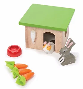 New Le Toy Van Bunny Rabbit & Guinea Pig with House Pet Accessory Set Wooden Toy - Picture 1 of 3