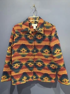Chaqueta Para Mujer Talla 8 Alfred Dunner Estampado Azteca, Pin Bonus Vintage Totum Multi - Imagen 1 de 3