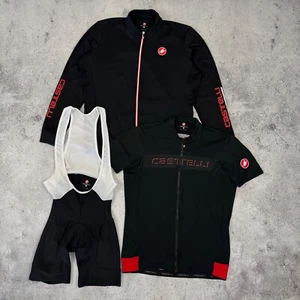 Castelli Mens Cycling Kit Set Jacket / Jersey / Bib Shorts Black Size XXL - Picture 1 of 24