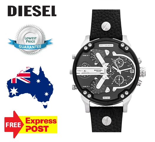 Diesel Mr Daddy 2.0 Gunmetal Grey Dial Red Nylon Chronograph Mens Watch DZ7423