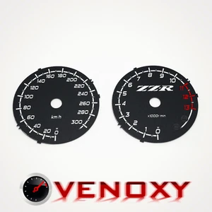 Kawasaki ZZR 1400 2012-2016 KM/H Aftermarket Black Gauge Faces - Picture 1 of 1