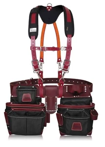 TRUTUCH Nylon und Leder Werkzeuggürtel mit Leder Arbeit Hosenträger | Werkzeuggürtel - Bild 1 von 13
