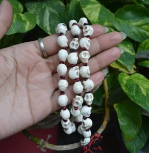 Skull Mala Necklace Yoga Shiva Kapala Prayer Beads Goddess Kali Ma Nar Mund Mala - Picture 1 of 5