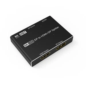 8K Displayport to HDMI DP Splitter 8K 4K 32.4Gbps for (DP HD) Dual Port Displays - Picture 1 of 7