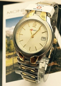 Elegante Damenuhr swiss made Edelstahl gut lesbar M-WATCH von MONDAINE 28 mm - Picture 1 of 3