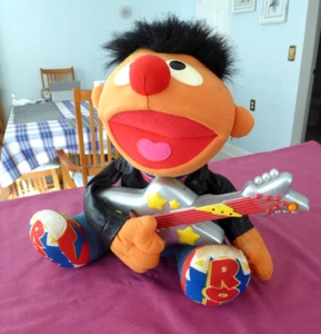 Vintage Tyco Rock and Roll Ernie Sesame Street 12" Plush Doll Guitar 1998 Tested - Picture 1 of 3