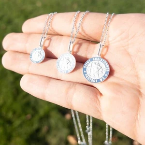 Italienischer Christophorus Anhänger, 925 Sterling Silber, 12mm bis 18mm, Heilige Münze - Bild 1 von 8