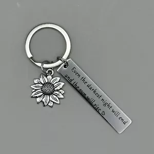 Keychain-Even the Darkest Night Will End and the Sun Will Rise W/Card - Picture 1 of 3