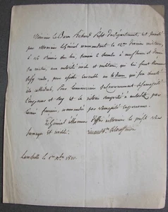 Austerlitz.Invitation Victoire Te Deum Chant. La Rochelle Rivaud Raffinière.1810 - Picture 1 of 1