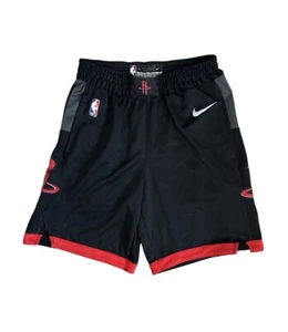 Nike Houston Rockets NBA Authentics Basketball Shorts Black Red Size 34 Medium - Picture 1 of 8
