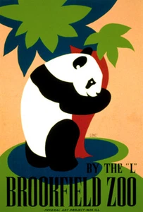 Brookfield Zoo By The L - 1938 - Magnete WPA - Foto 1 di 2